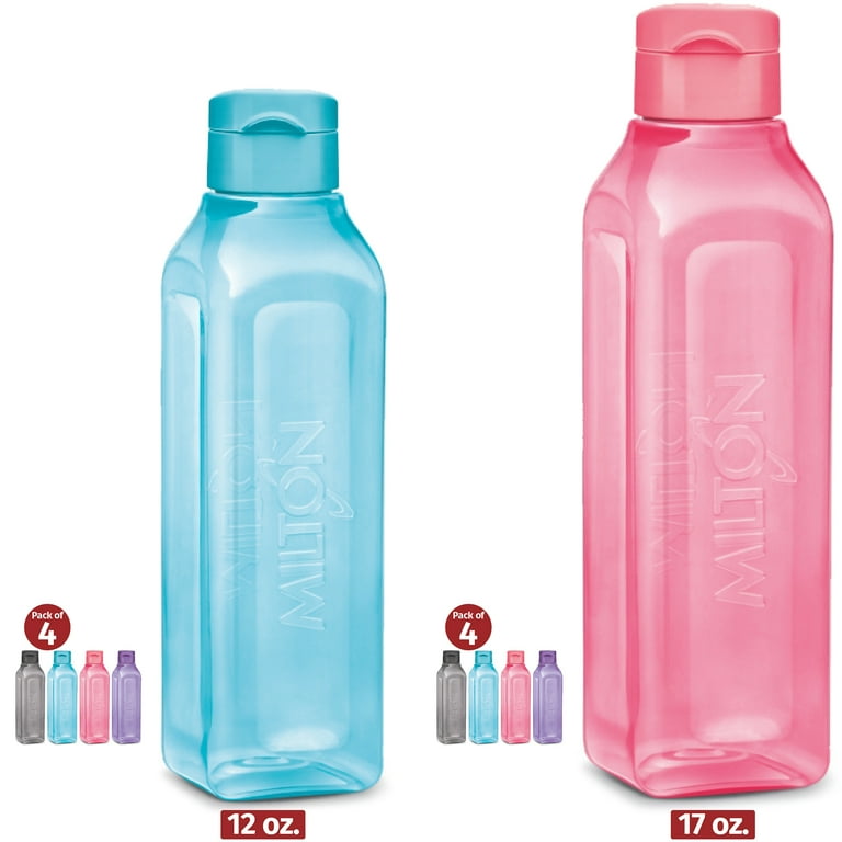 MILTON 6-Pc Reusable Water Bottles Bulk Pack 12 Oz Plastic Bottles with  Caps, Multicolor 