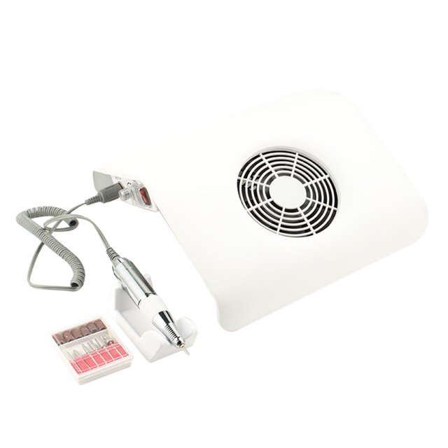 Colector de polvo de uñas 2 en 1 Polvo de máquina de taladro de uñas TFixol Enchufe blanco y estadounidense
