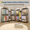 thumbnail image 2 of Heavy Duty Freestanding Garment Rack - 1630 lbs Capacity Clothes Organizer - 4 Hanging Rods & Adjustable Shelves - Portable Metal Wardrobe Closet System  - 3 Combinations (2x3x2 Floors), 2 of 7