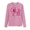 thumbnail image 4 of VKOYWKM Pink Ribbon T-Shirt for Women Breast Cancer Long Sleeve T-Shirts Breast Cancer Awareness Shirt Loose Fit Crew Neck Cancer Survivor Shirt, 4 of 5