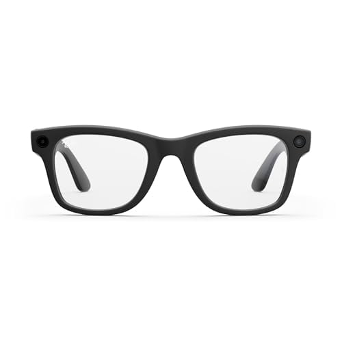 Ray-Ban Meta Wayfarer Gen 1 Smart Glasses, AI Meta Glasses with Photo and Video, Size 53, Matte Black/Transitions Graphite Green