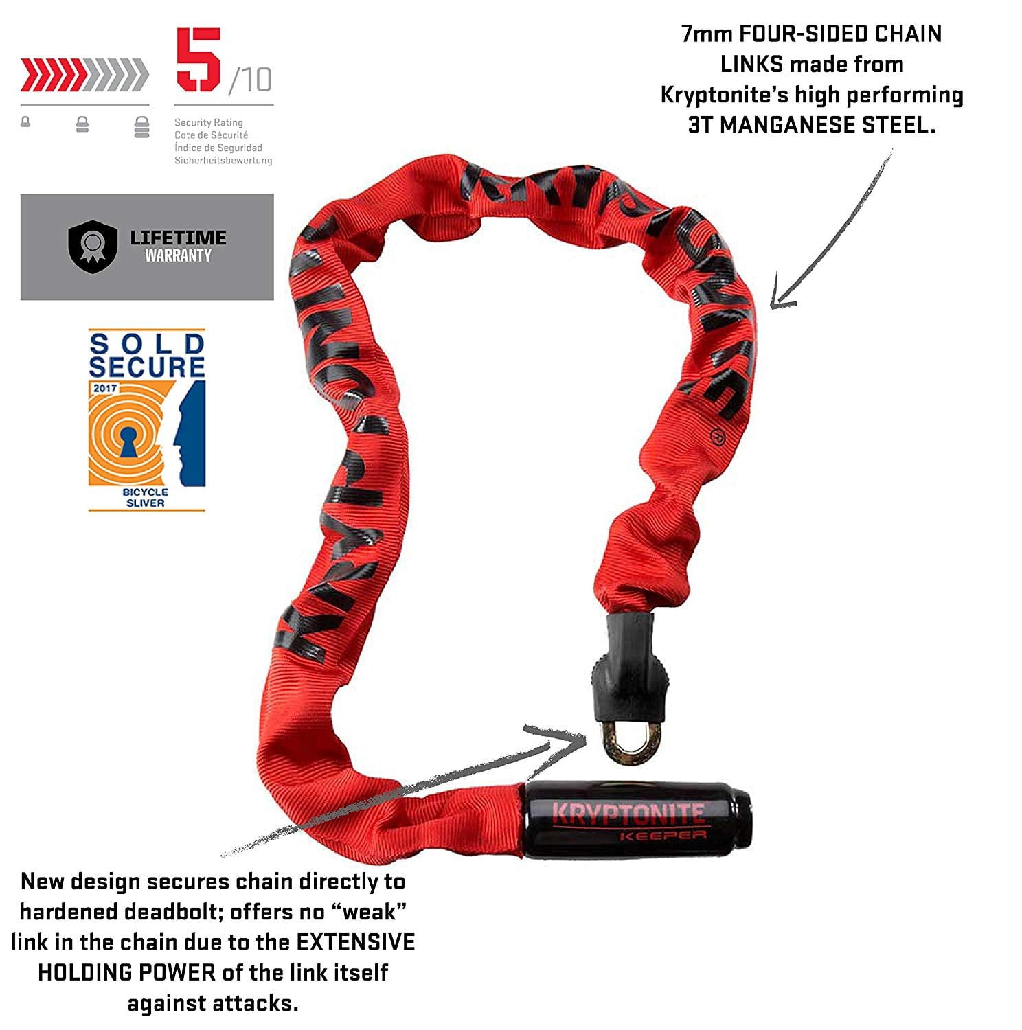 KRYPTO KEEPER 785 INTEGRATEDCHAIN 32"RED