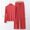 Red, variant on TMOYZQ Women's 2 Piece Pj Lounge Set Casual Loose Long Sleeve Top Wide Leg Pants Soft Housewear Outfit Sets