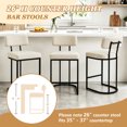 thumbnail image 4 of ClinQ Modern Bar Stool Set of 1, Upholstered Counter Height Bar Chair with Sturdy Metal Frame and Backrest for Kitchen Island, Linen, 4 of 8