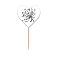 thumbnail image 1 of Dandelion Flowers Outline Toothpick Flags Heart Lable Cupcake Picks, 1 of 3