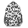 thumbnail image 3 of Black and White Leopard Print Pattern Cute School Backpack Bag with Padded Back and Adjustable Shoulder Straps 16.9 X 12.6 X 5.9 Inches, 3 of 5