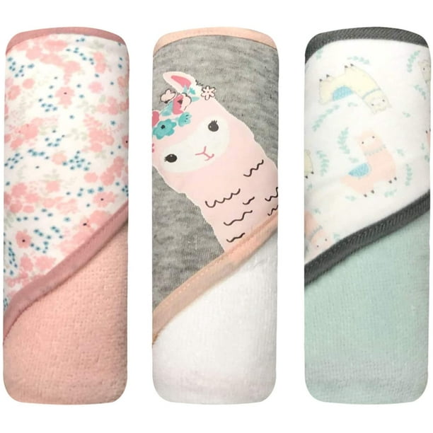MODERN BABY 3 Pack Hooded Baby Bath Towel Set for Newborns Infants