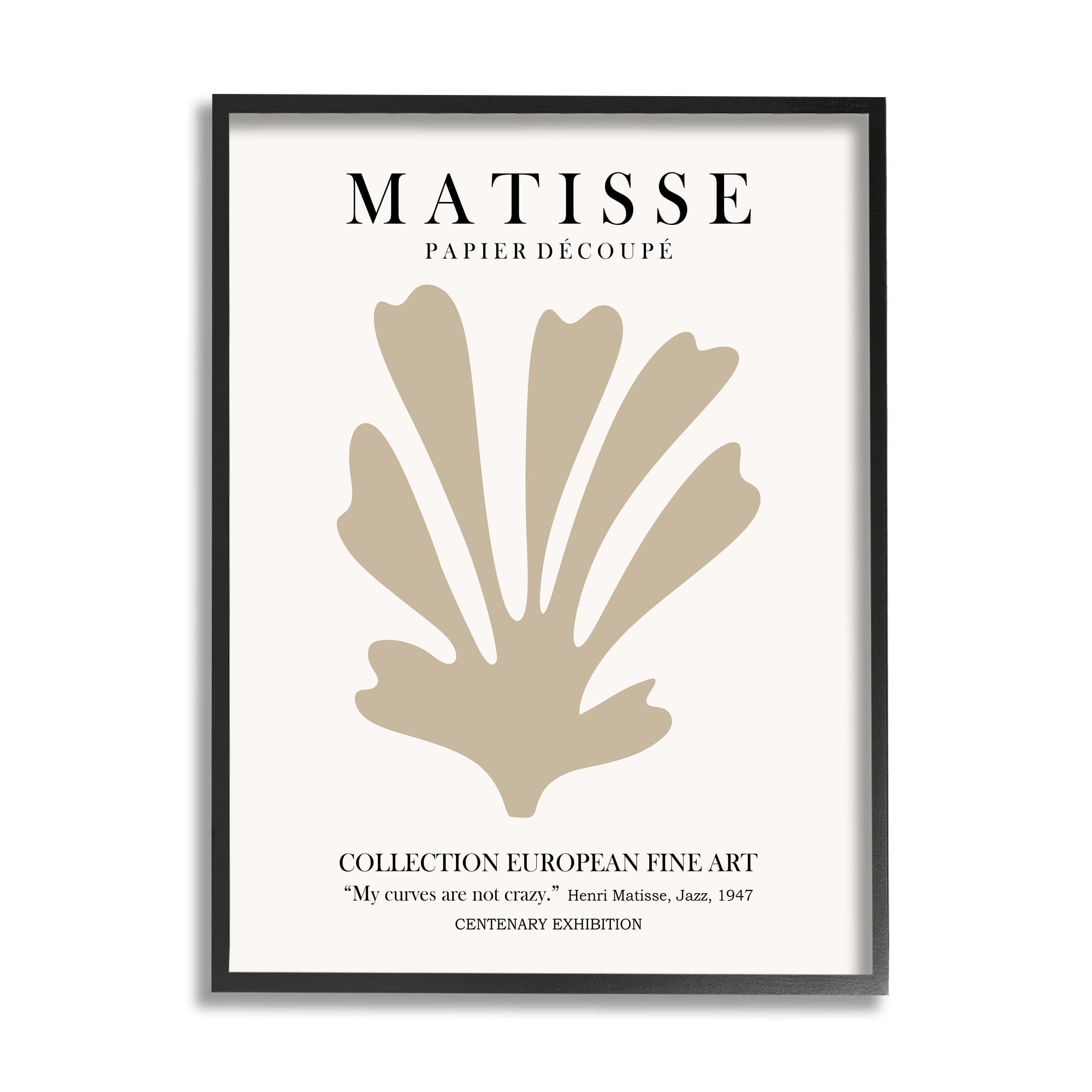Stupell Industries Abstract Botanical Design Exhibition Flyer Matisse Text Framed Wall Art, 24 x 30, Design by Ros Ruseva