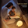 thumbnail image 4 of Regalos de luz nocturna LED para niños y bebés, lindas luces nocturnas de silicona con forma de erizo con control de toque multicolor con blanco cálido y 6 colores, lámparas de regalo portátiles, 4 of 5