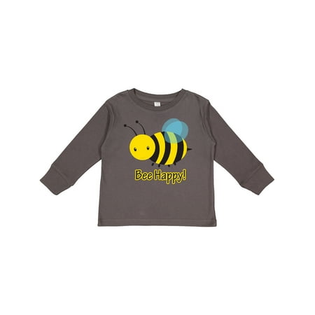 

Inktastic Bee Happy! Gift Toddler Boy or Toddler Girl Long Sleeve T-Shirt
