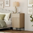 thumbnail image 5 of Modern Minimalist Nightstand Set of 2 with Built-In Outlets, Reed Pattern Design, 5 of 10