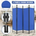 thumbnail image 5 of PayLessHere 4 Panel Room Divider 6 ft Steel for Home Office Bedroom, Blue, 5 of 7