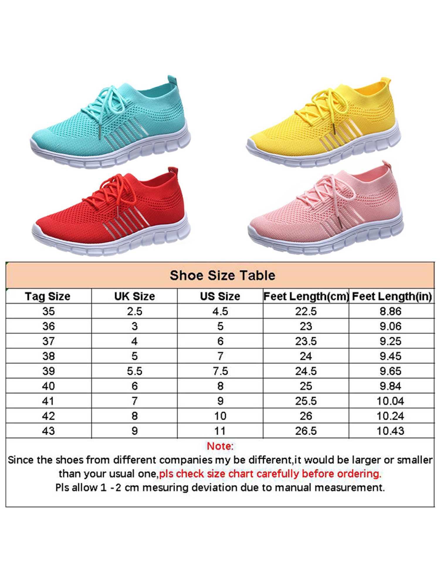 Crocowalk Womens Hiking Shoes Tennis Women Shoes Womens Mesh Walking Sneakers Athletic Running Trainers Breathable Casual Shoes - image 2 of 2