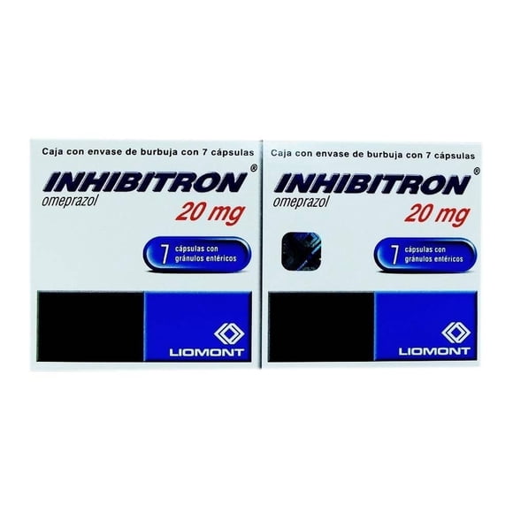 Inhibitron Omeprazol 20 mg 7 cápsulas con gránulos entéricos