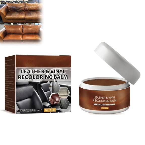 Brown Leather Repair Paste, Leather Repair Cream for Scratches & Scuffs, Color Restorer Filler for Sofas, Car Seats, Bags, Shoes & Leather Surfaces
