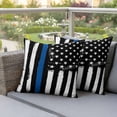 thumbnail image 4 of Blue American Flag Waterproof Outdoor Pillow Covers 18''x18'' Set of 2, Patio Furniture Cushion Covers for Chairs, Black White Stars Stripe US Flag Decorative Pillow Cases for Garden/Pool/Beach, 4 of 9