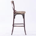 thumbnail image 4 of ACME Zaire Bar Chair in Antique Red and Antique Oak, 4 of 9