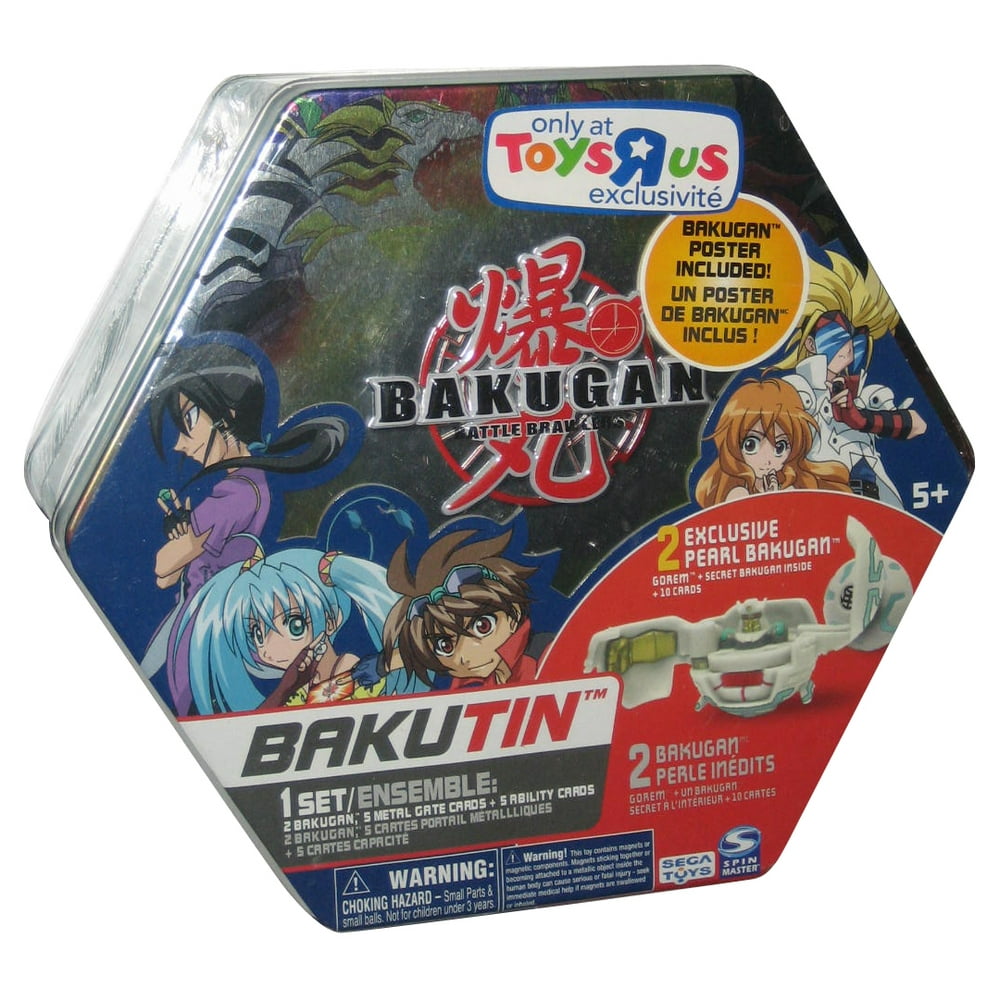 Bakugan Battle Brawlers Bakutin Green Toys R Us Exclusive Pearl Toy Tin