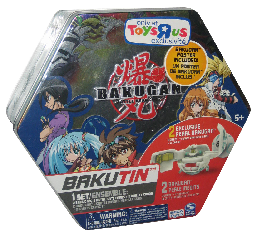 Bakugan Battle Brawlers Bakutin Green Toys R Us Exclusive Pearl Toy Tin w/ Cards - Walmart.com 