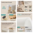 thumbnail image 3 of LEDREM Footstool Round Storage Ottoman with Velvet Padded Seat, 12.2-Inch Footrest and Small Table for Living Room and Hallway, Cream White, 3 of 9