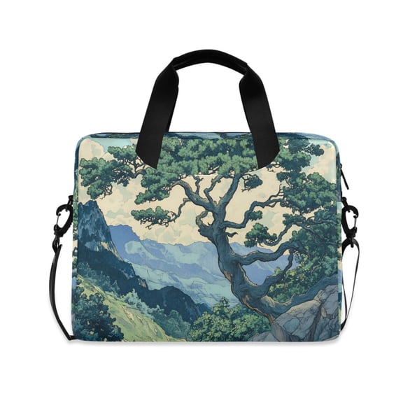 FORMRS 16" Laptop Bag Carrying Sleeve Case with Handle Travel Shoulder Briefcase, Retro Tree