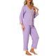 thumbnail image 4 of INSPIRAR CHIC Conjuntos de Pijama de Satén para Mujeres con Escote en V y Detalles de Encaje Talla XS Púrpura, 4 of 6