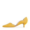 thumbnail image 2 of YDN Women Comfortable Pointy Closed Toe Pumps Kitten Low Heel Slip-on D'Orsay Office Party Dressy Wedding Shoes Size 16 Yellow, 2 of 4