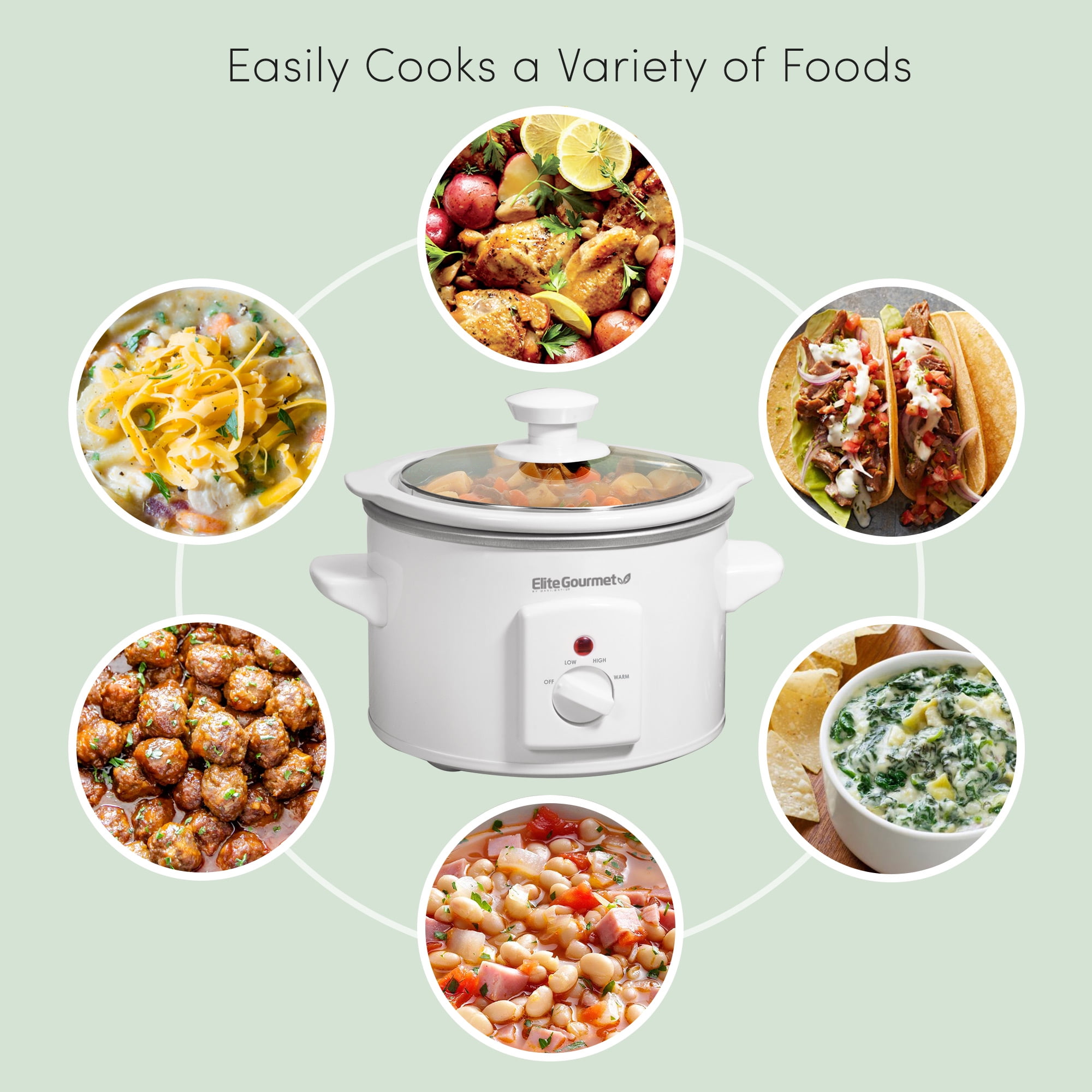 Elite Cuisine 1.5Qt. Mini Slow Cooker in Stainless Steel MST-250XW