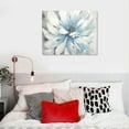 thumbnail image 4 of COMIO  Abstract Flower Canvas Wall Art: Elegant White Modern Floral Painting Contemporary Blue Silver Peony Picture Gray Nature Botanical Prints Gallery Artwork for Bedroom, 4 of 4