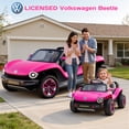 thumbnail image 2 of iRerts 12V Ride on Cars with Remote Control, Licensed Volkswagen Beetle Powered Ride on Toys with Bluetooth, USB Port, Music, Rear Storage, LED Lights, Electric Car for Kids 3-6 Years Old, Pink, 2 of 10