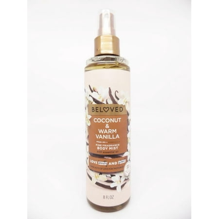Beloved Coconut & Warm Vanilla Fine Fragrance Body Mist w/Essential Oils 8 fl oz