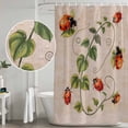 thumbnail image 5 of Ladybugs Eucalyptus Shower Curtain, Waterproof Shower Curtains for Bathroom, Spring Botanical Leaves Retro Washable Fabric Bathtub Curtain Set Bath Decor with 12 Hooks Extra Long 72"x96", 5 of 8