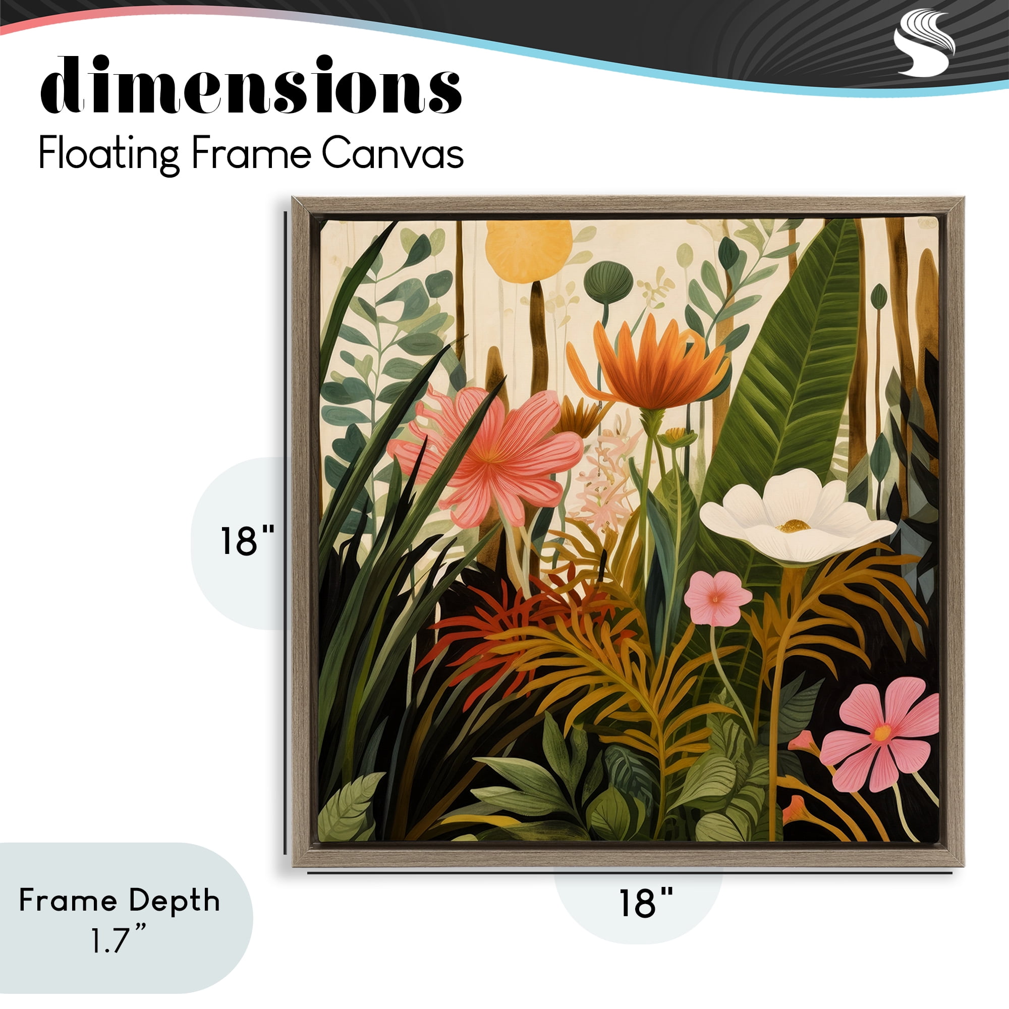 Stupell Industries Botanical Embrace in the Jungle Brown Framed Floater Canvas Wall Art, design by Lazar Studio