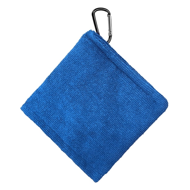 Toalla de golf de bolsillo pequeña con clip en D para pelotas y palos. Limpiador portátil de pelotas de golf. Accesorios para hombres y mujeres. Ejercicio en el campo.