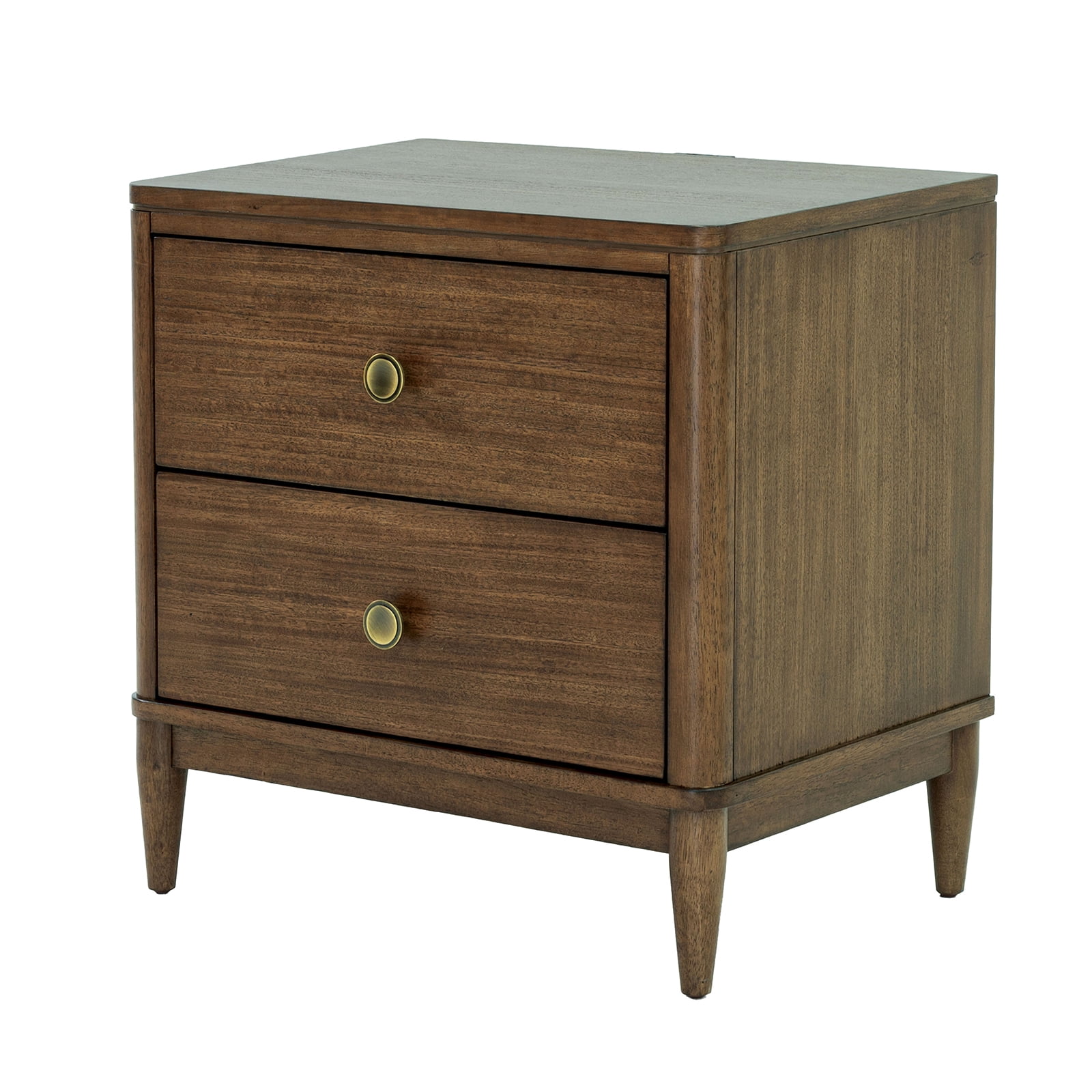 Nightstand USB Ports Rounded Edges English Dovetail Metal Side Glides Bedroom Furniture