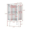 thumbnail image 3 of 22.25 " Floor Coner Cabinet with Tempered Glass Door & Storage Shelves for Bathroom, Living Room, Bedroom (White), 3 of 8