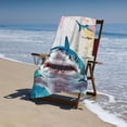 thumbnail image 4 of PHYHOO Colorful Shark Print Sand Free Microfiber Beach Towel Lightweight Oversized Quick Dry for Kids &amp; Adults for Swimming, Pool, Camping, Yoga, Traveling Essentials 30x60in, 4 of 8