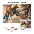 thumbnail image 6 of 1000 PCS Skeleton Cowboy & Star Spangled Flag - 1000 Piece Wooden Jigsaw,Wonderful Imagination,Fun Artwork For Adult,Featuring Exquisite And Retro Illustrations,Depicting A Patriotic Skeleton Cowboy, 6 of 6