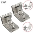 thumbnail image 1 of Fixed Clamp X2 90 Stainless Steel Hasp And Staple Gate Door Lock For Padlock 2 Pcs Silver, 1 of 4
