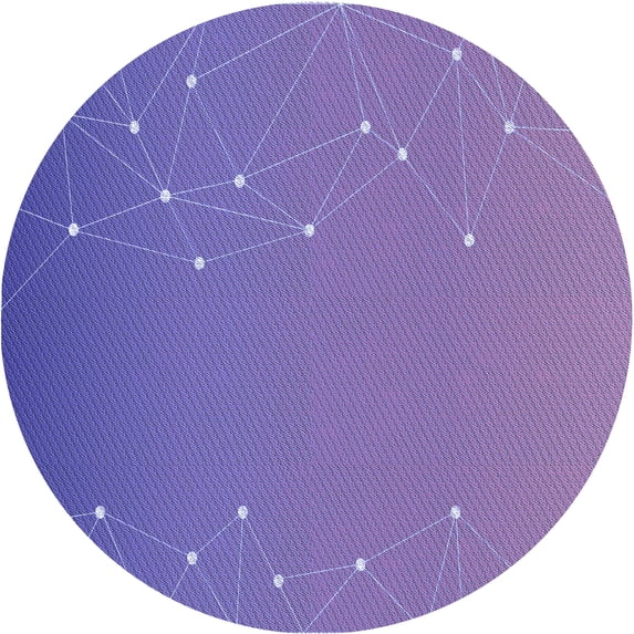 Ahgly Company Machine Washable Indoor Round Transitional Slate Blue Area Rugs, 3' Round
