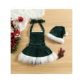 thumbnail image 3 of Bagilaanoe Newborn Baby Girl Christmas Romper Dress Sequins Ruffle Sleeveless A-line Princess Dresses + Hat 3M 6M 12M 18M 24M Infant Plush Trim Patchwork Tutu Jumpsuits Skirt, 3 of 9