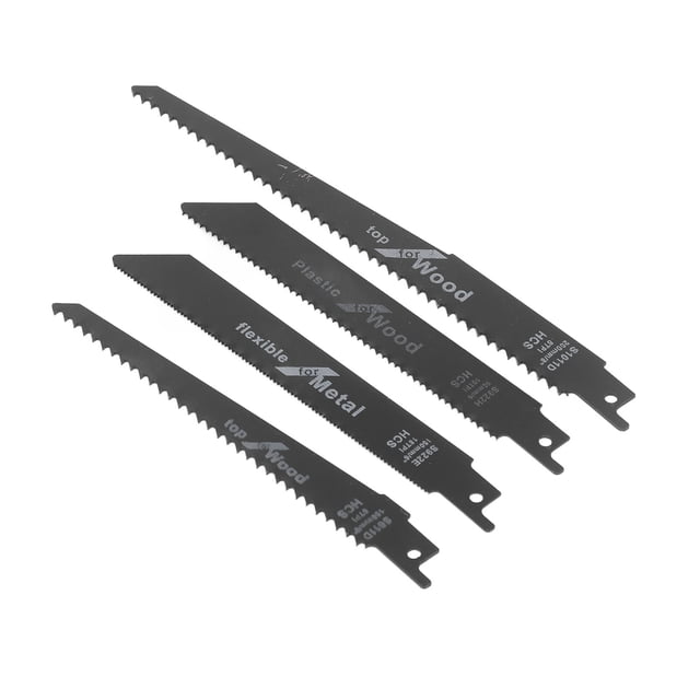 Octpeak Reciprocating Blade,Sabre Saw Blade,4Pcs Sabre Saw Blade Jigsaw Cutter Reciprocating Cutting Tool Set Kit For Wood Plastic Metal