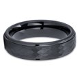 thumbnail image 2 of 6mm Black Tungsten Wedding Ring,Engagement Ring,Unique Wedding Ring,Hammered Tungsten Ring,Tungsten Carbide Ring,Comfort Fit Ring, 2 of 4