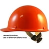 MSA Skull Guard Hard Hat - Fiberglass Cap Style With Swing Suspension - Custom Orange Color