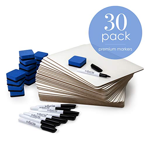 Brilliant Bee Dry Erase Lapboard Set, Miniature Whiteboards with Black