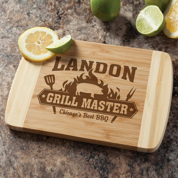 Grill Master Personalized Bamboo Cutting Board