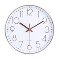 thumbnail image 1 of Reloj de pared jomparis, funciona con pilas, 30 cm, color dorado rosa silencioso, 1 of 7