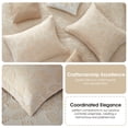 thumbnail image 3 of Nanshing Home 7 Pieces Beige Gold Comforter Set, King Size, Jacquard with Matching Solid Microfiber Piecework, 3D Leaves Texture Design, Includes Bed Skirt, Shams, and Decorative Pillows, 3 of 7