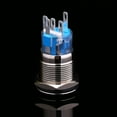 thumbnail image 3 of 12V Auto Powel Eye Metal Push Button Blue Led Light Toggle Switch 19Mm Ap Car Switch, 3 of 8