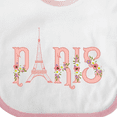thumbnail image 4 of Inktastic Pink Paris Eiffel Tower with Flowers Boys or Girls Baby Bib, 4 of 4